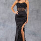 Fitted 3D Floral Sleeveless Slit Party Dress by Cinderella Couture USA AS8085J