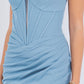 Fitted Sweetheart Corset Leg Slit Party Dress by Cinderella Couture USA AS8090J