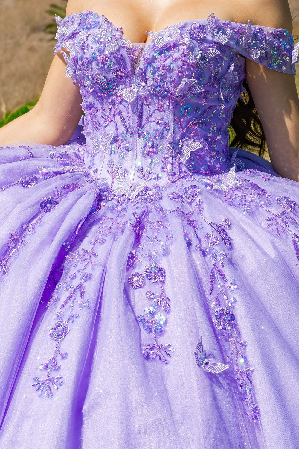 Sequin Appliques Tulle A-Line Girl Communion Dress by Cinderella Couture USA AS8111J
