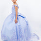 Floral Off The Shoulder Mini Quince Gown by Cinderella Couture USA AS8115