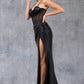 Fitted Beautiful Leg Slit Party Dress by Cinderella Couture USA AS8116J