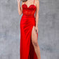 Fitted Beautiful Leg Slit Party Dress by Cinderella Couture USA AS8116J