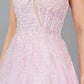 Sequin Tulle A-Line Leg Slit Party Dress by Cinderella Couture USA AS8118J