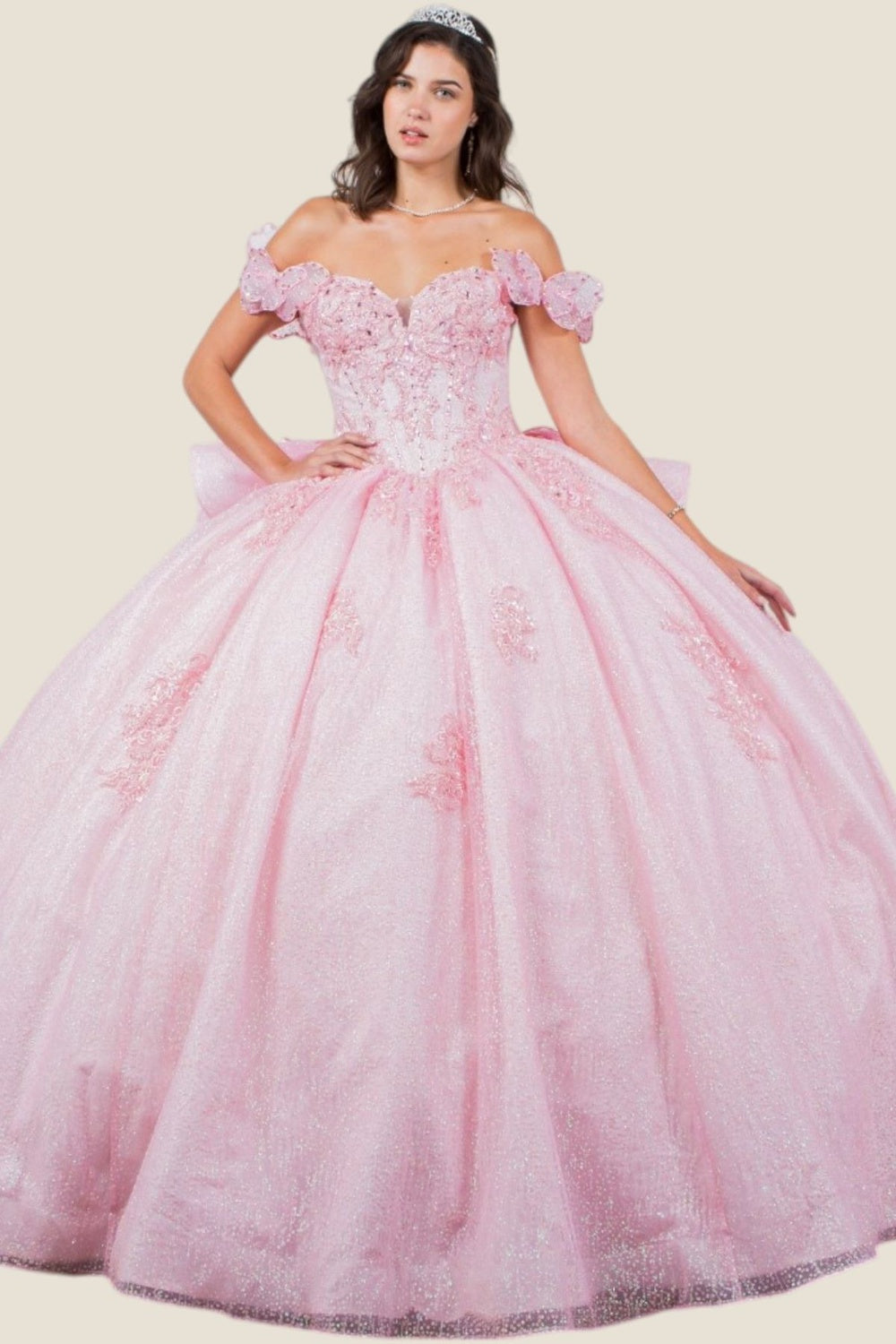 Off Shoulder Butterfly Quinceanera Dress by Cinderella Couture USA AS8120J