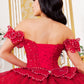 Off Shoulder Butterfly Quinceanera Dress by Cinderella Couture USA AS8120J