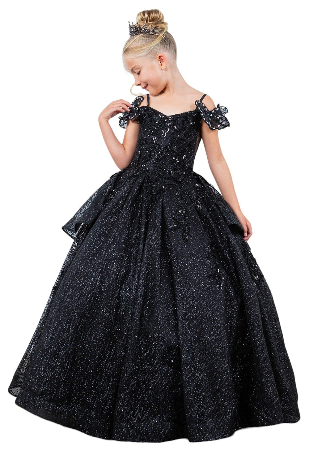 Layered Tulle with Tiered Train Girl Communion Dress by Cinderella Couture USA AS8120