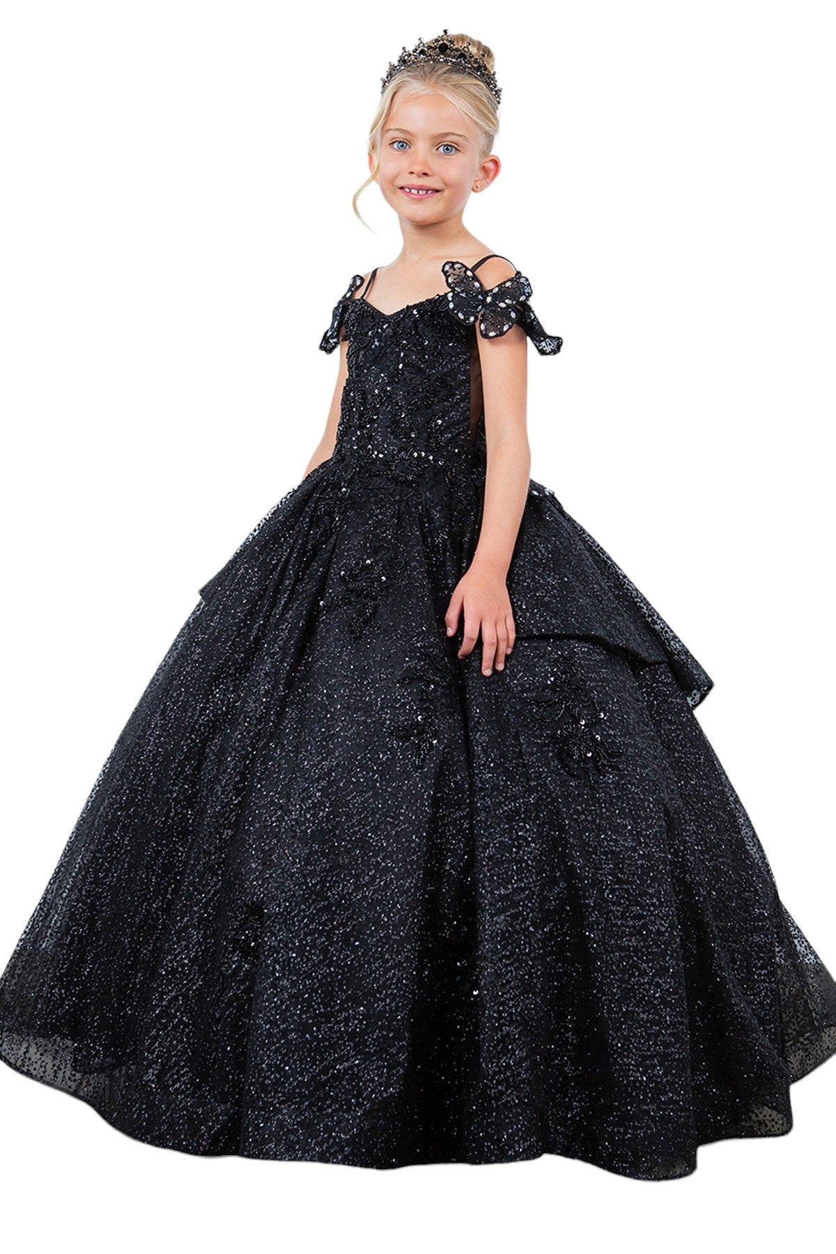 Layered Tulle with Tiered Train Girl Communion Dress by Cinderella Couture USA AS8120