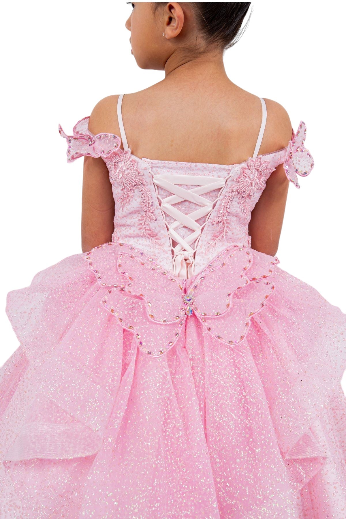 Layered Tulle with Tiered Train Girl Communion Dress by Cinderella Couture USA AS8120