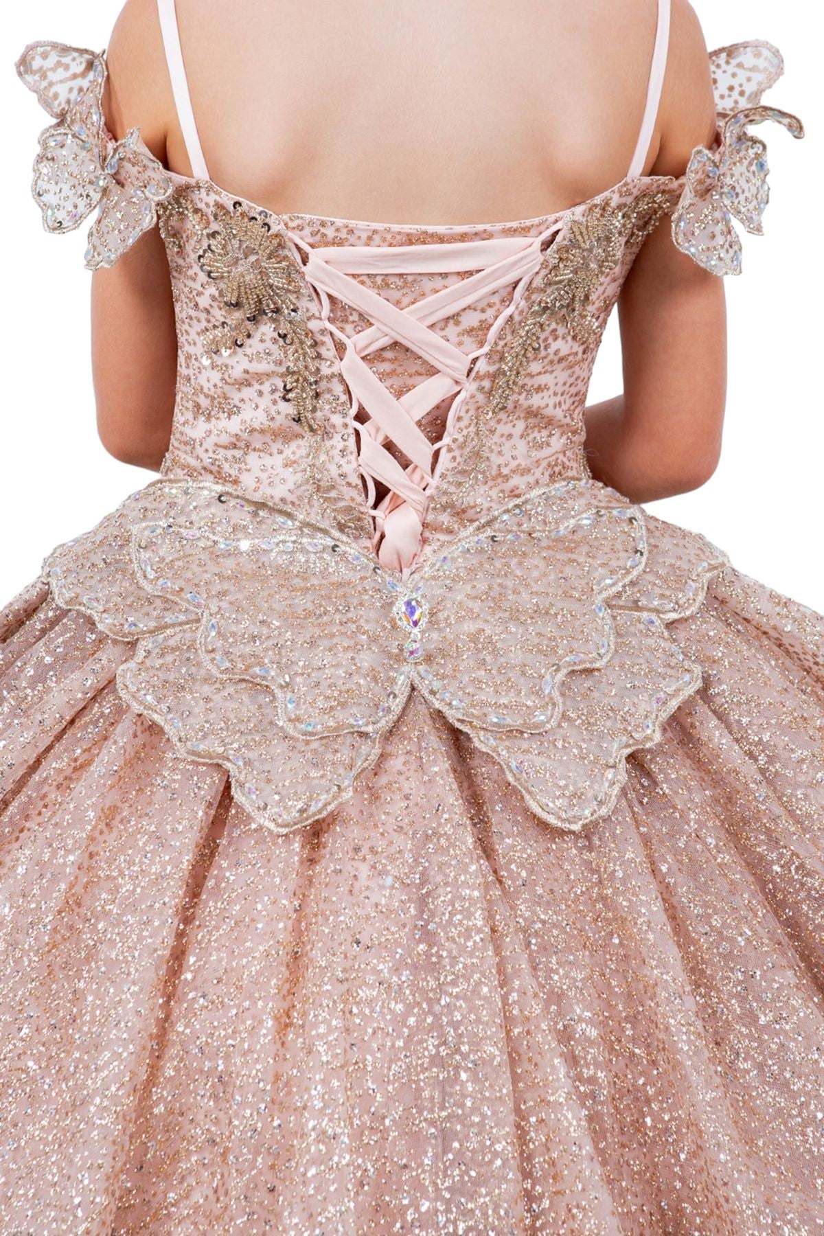 Layered Tulle with Tiered Train Girl Communion Dress by Cinderella Couture USA AS8120