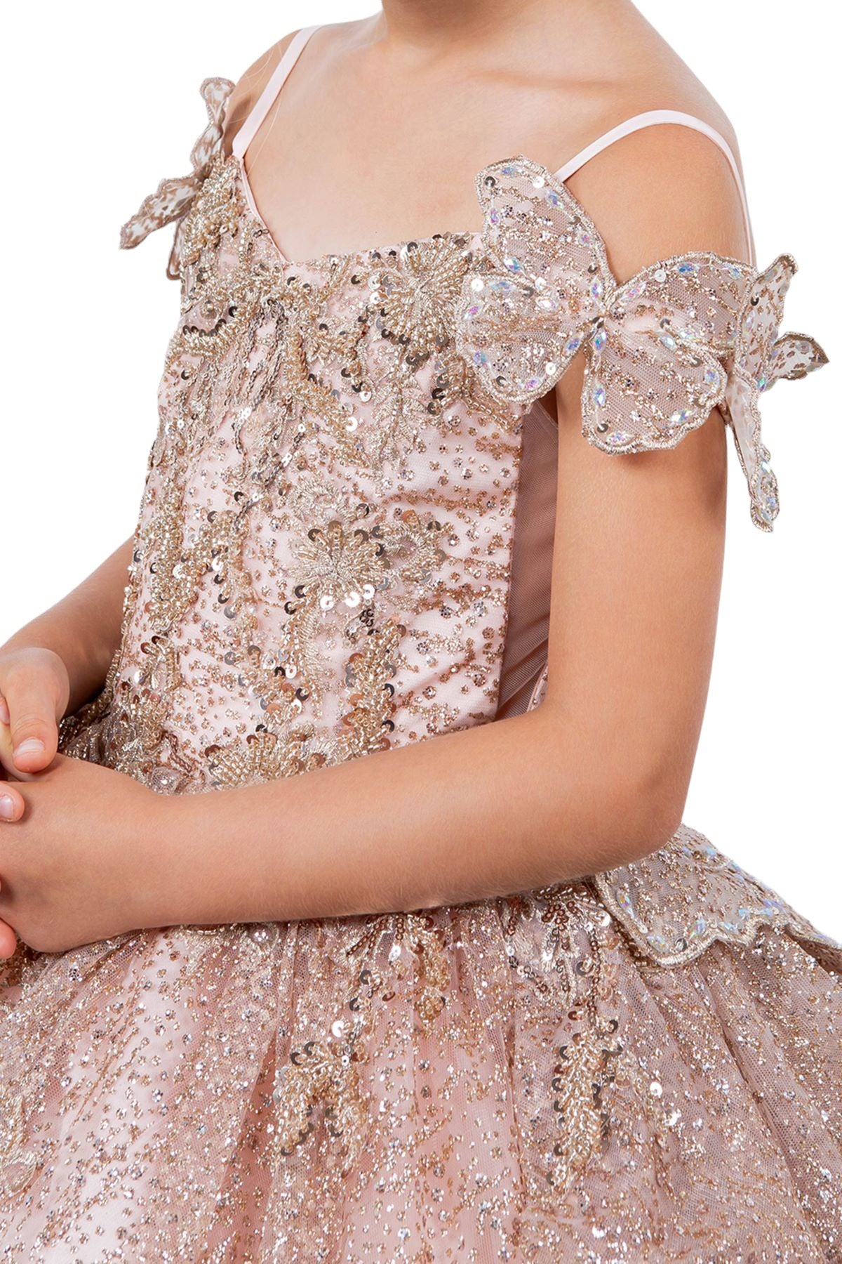 Layered Tulle with Tiered Train Girl Communion Dress by Cinderella Couture USA AS8120