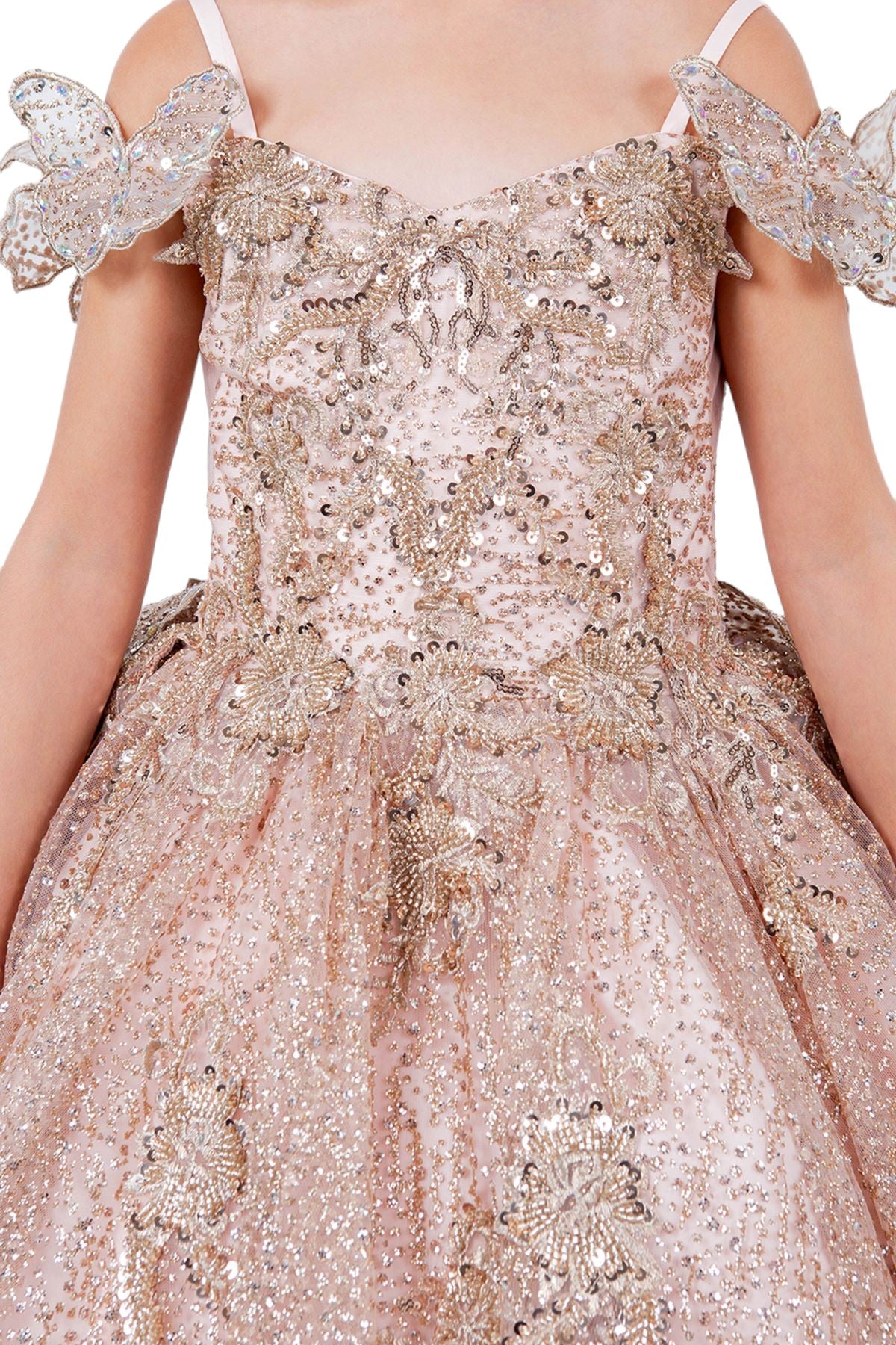 Layered Tulle with Tiered Train Girl Communion Dress by Cinderella Couture USA AS8120