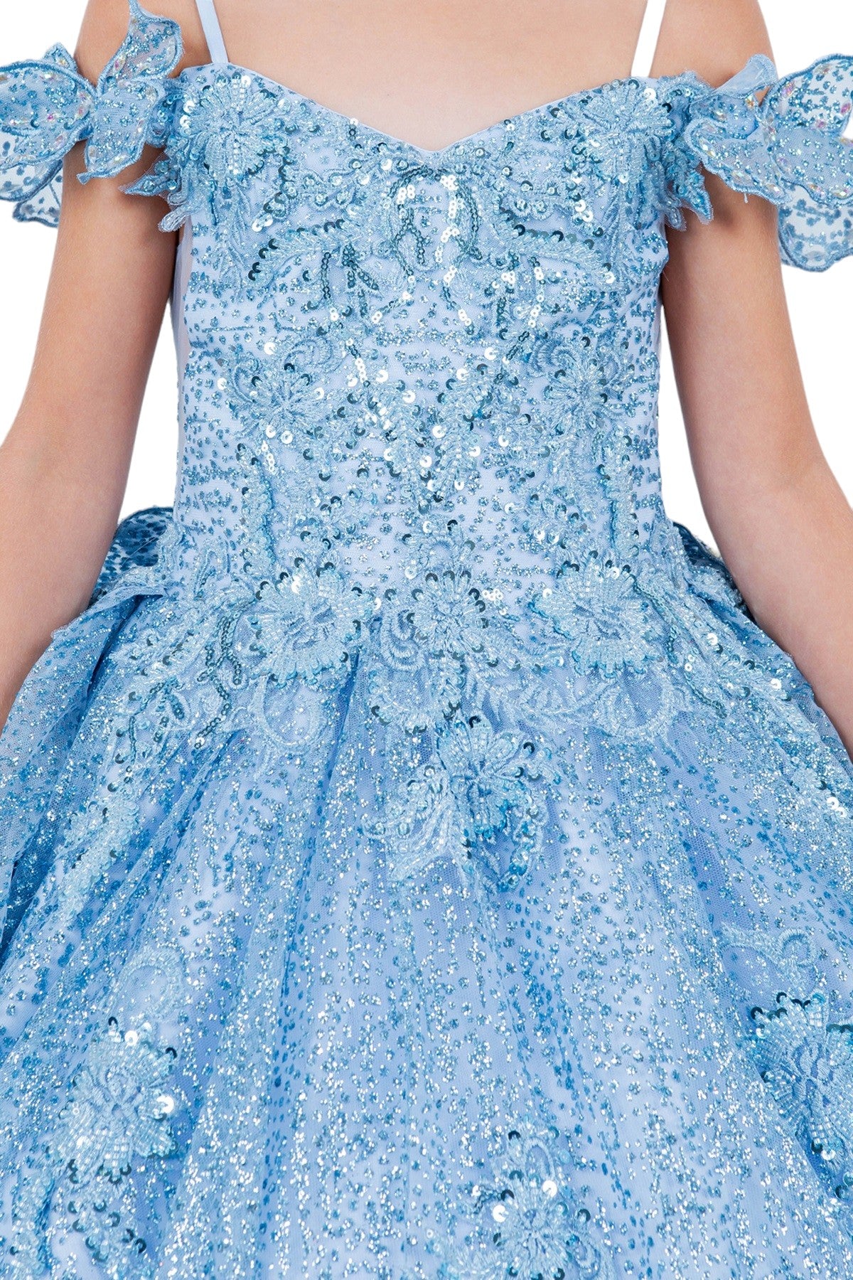Layered Tulle with Tiered Train Girl Communion Dress by Cinderella Couture USA AS8120