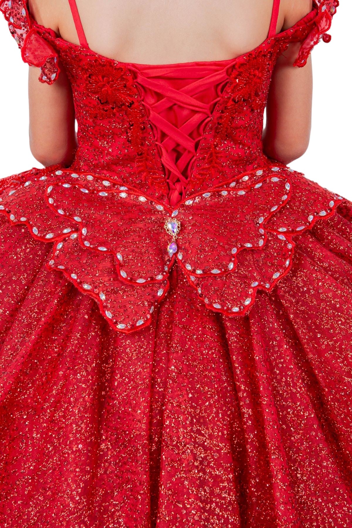 Layered Tulle with Tiered Train Girl Communion Dress by Cinderella Couture USA AS8120