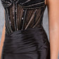 Sequin V-Neckline Leg Slit Party Dress by Cinderella Couture USA AS8122J