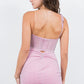 One Shoulder Scoop Neckline Short Party Dress by Cinderella Couture USA AS8124J