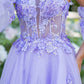 3D Floral Layered Tulle A-Line Party Dress by Cinderella Couture USA AS8130J