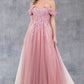 Off Shoulder Embroider A-Line Gown by Cinderella Couture USA AS8152J
