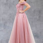 Off Shoulder Embroider A-Line Gown by Cinderella Couture USA AS8152J