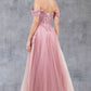 Off Shoulder Embroider A-Line Gown by Cinderella Couture USA AS8152J