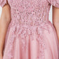 Off Shoulder Embroider A-Line Gown by Cinderella Couture USA AS8152J