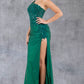 One Shoulder Sequin Leg Slit Party Dress by Cinderella Couture USA AS8162J