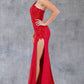 One Shoulder Sequin Leg Slit Party Dress by Cinderella Couture USA AS8162J