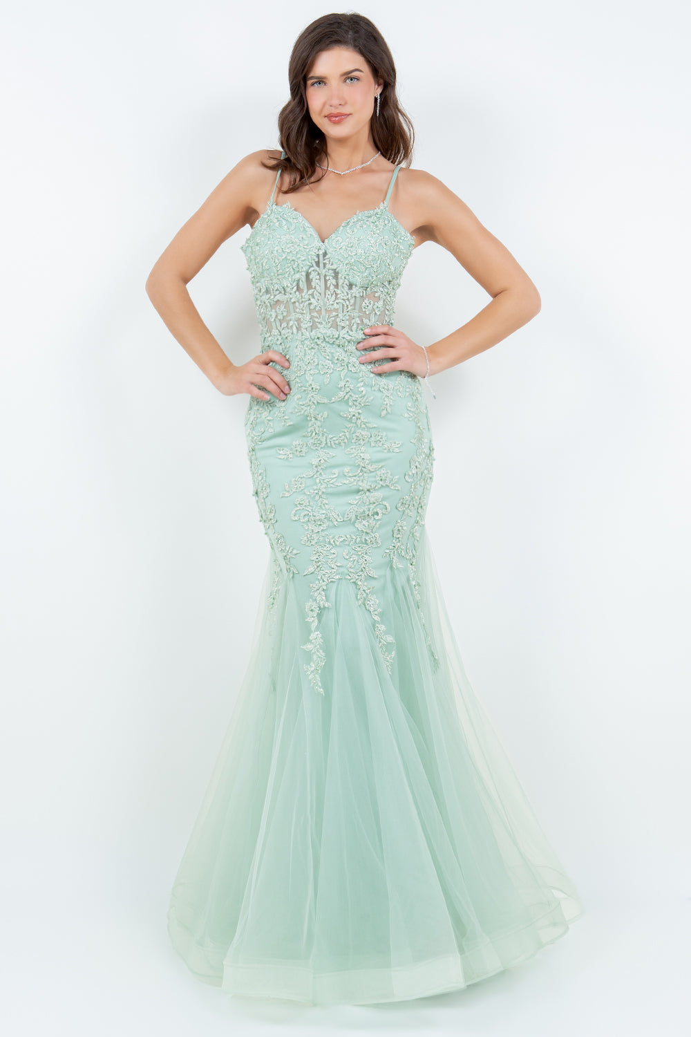 Sweetheart Neckline Spaghetti Straps Party Dress by Cinderella Couture USA AS8175J