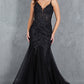 Embroidery V-Neckline Mermaid Party Dress by Cinderella Couture USA AS8178J