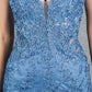 Embroidery V-Neckline Mermaid Party Dress by Cinderella Couture USA AS8178J
