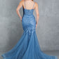 Embroidery V-Neckline Mermaid Party Dress by Cinderella Couture USA AS8178J