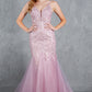 Embroidery V-Neckline Mermaid Party Dress by Cinderella Couture USA AS8178J