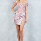 Lace Off Shoulder Short Party Dress by Cinderella Couture USA AS8181JS