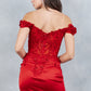 Lace Off Shoulder Short Party Dress by Cinderella Couture USA AS8181JS