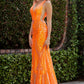 Sequin Deep V-Neckline Dress by Cinderella Couture USA AS8182J