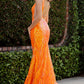Sequin Deep V-Neckline Dress by Cinderella Couture USA AS8182J