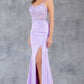 Sequin Scoop Neckline Leg Slit Party Dress by Cinderella Couture USA AS8185J
