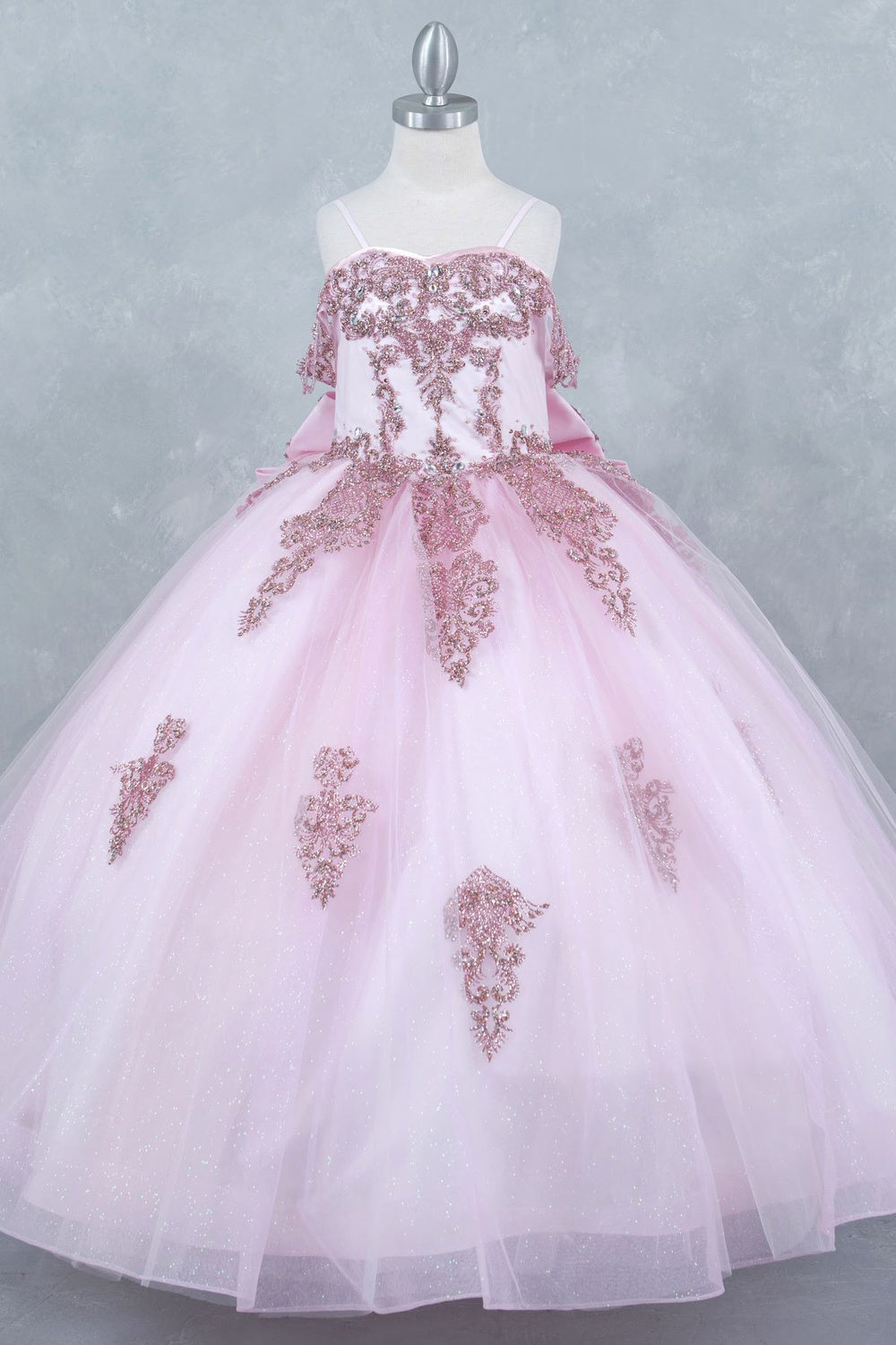 Off Shoulder A-Line Girl Communion Dress by Cinderella Couture USA AS8190