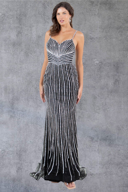 Thin Shoulder Straps Sheath Party Dress by Cinderella Couture USA AS8203J