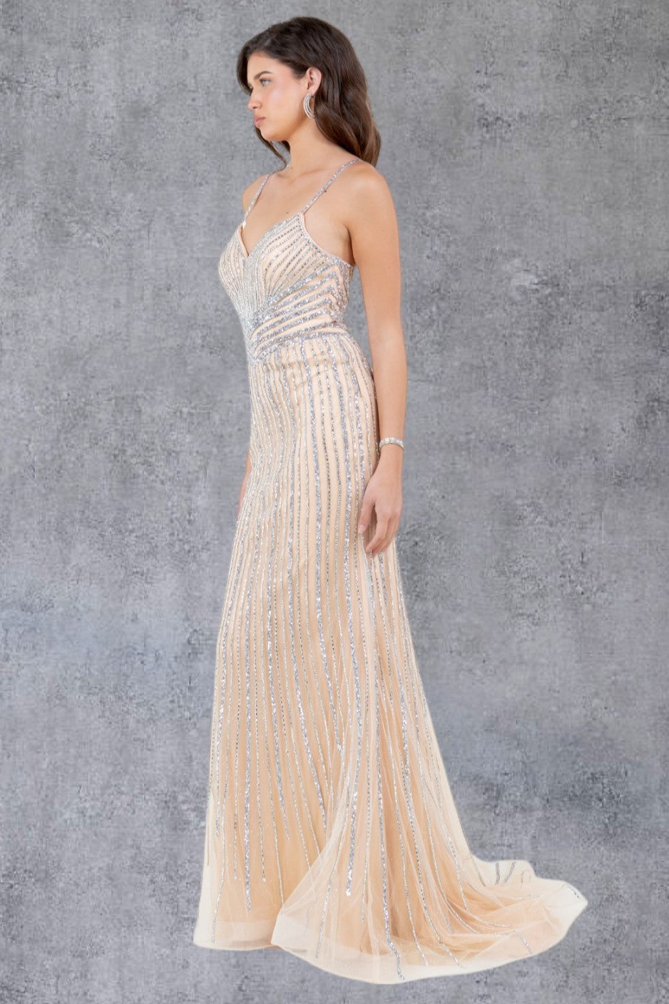 Thin Shoulder Straps Sheath Party Dress by Cinderella Couture USA AS8203J