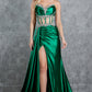 Strapless Satin Leg Slit Sheath Party Dress by Cinderella Couture USA AS8214J