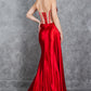 Strapless Satin Leg Slit Sheath Party Dress by Cinderella Couture USA AS8214J