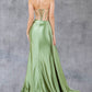 Strapless Satin Leg Slit Sheath Party Dress by Cinderella Couture USA AS8214J