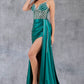 Beaded Illusion V-Neckline Sheath Party Dress by Cinderella Couture USA AS8219J