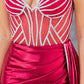 Beaded Illusion V-Neckline Sheath Party Dress by Cinderella Couture USA AS8219J