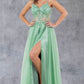 Glitter V-Neckline A-Line Party Dress by Cinderella Couture USA AS8238J