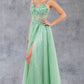 Glitter V-Neckline A-Line Party Dress by Cinderella Couture USA AS8238J
