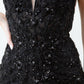 Plunging Neckline Leg Slit Mermaid Party Dress by Cinderella Couture USA AS8241J