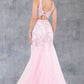 Plunging Neckline Leg Slit Mermaid Party Dress by Cinderella Couture USA AS8241J