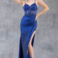 Beaded Satin Sweetheart Neckline Party Dress by Cinderella Couture USA AS8247J