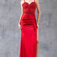 Beaded Satin Sweetheart Neckline Party Dress by Cinderella Couture USA AS8247J